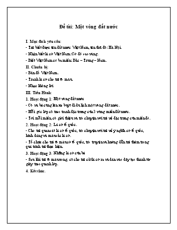 Giáo án Mầm non Lớp Mầm - Đề tài: Một vòng đất nước