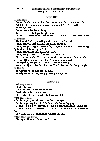 Giáo án Mầm non Lớp Mầm - Tuần 19 - Chủ đề nhánh 2: Ngôi nhà gia đình ở - Năm học 2021-2022 - Nguyễn Thị Hồng Quý - Trường Mầm non Hoa Phượng