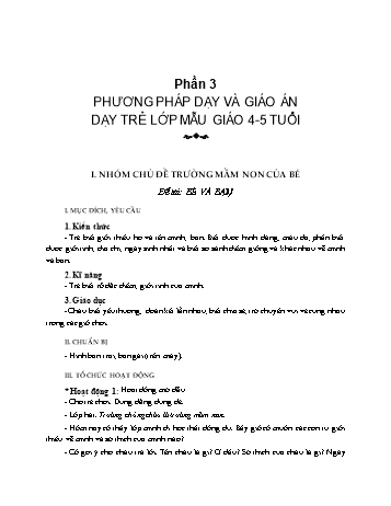 Phương pháp dạy và giáo án dạy trẻ Mầm non Lớp Chồi - Chương trình cả năm