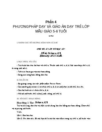 Phương pháp dạy và giáo án dạy trẻ Mầm non Lớp Lá - Chương trình cả năm