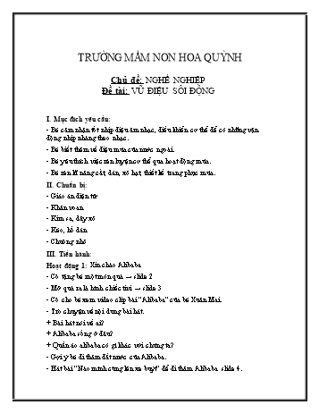 Giáo án Mầm non Lớp Chồi - Chủ đề: Nghề nghiệp - Đề tài: Vũ điệu sôi động