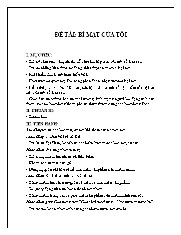 Giáo án Mầm non Lớp Chồi - Đề tài: Bí mật của tôi