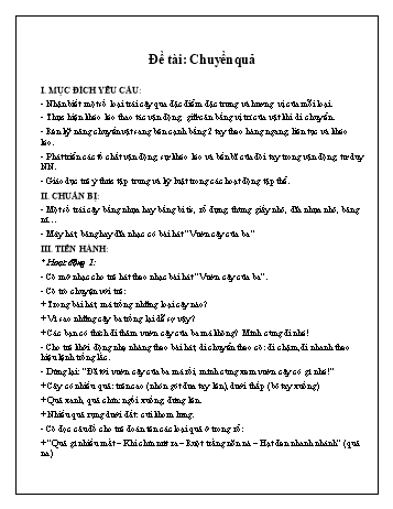 Giáo án Mầm non Lớp Chồi - Đề tài: Chuyền quả