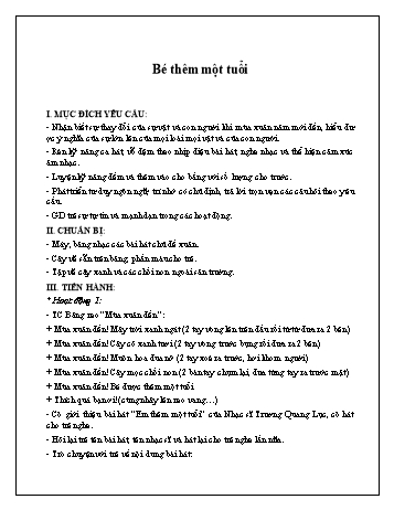 Giáo án Mầm non Lớp Lá - Đề tài: Bé thêm một tuổi