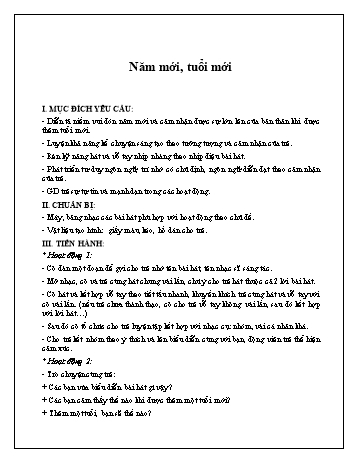 Giáo án Mầm non Lớp Lá - Đề tài: Năm mới, tuổi mới