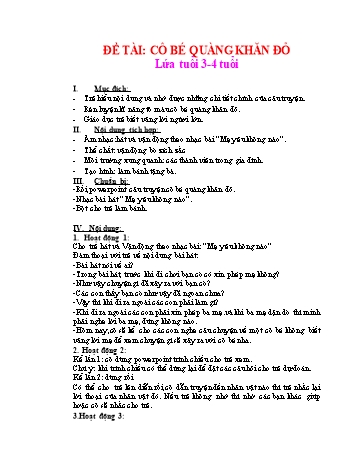 Giáo án Mầm non Lớp Mầm - Đề tài: Cô bé quàng khăn đỏ