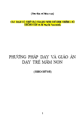 Tài liệu Phương pháp dạy và giáo án dạy trẻ Mầm non (Theo chủ đề)