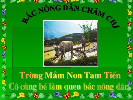 Bài giảng Mầm non Lớp Chồi - Tiết 1: Bác nông dân chăm chỉ - Trường Mầm non Tam Tiến