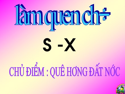 Bài giảng Mầm non Lớp Chồi - Chủ điểm: Quê hương đất nước - Làm quen chữ cái s, x