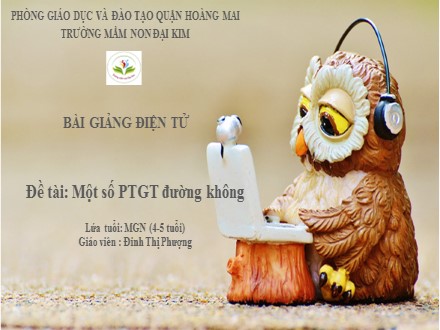 Bài giảng Mầm non Lớp Chồi - Đề tài: Một số phương tiện giao thông đường không - Đinh Thị Phượng