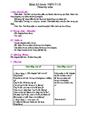 Giáo án Mầm non Lớp Mầm - Đề tài: Kể chuyện “Nhổ củ cải”