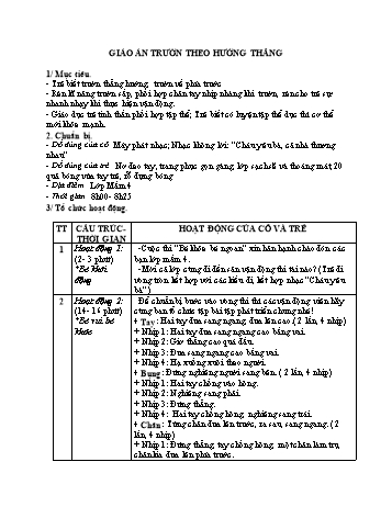 Giáo án Mầm non Lớp Mầm - Đề tài: Trườn theo hướng thẳng