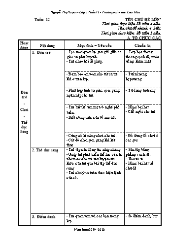 Giáo án Mầm non Lớp Mầm - Tuần 12 - Năm học 2019-2020 - Trường Mầm non Liên Hòa