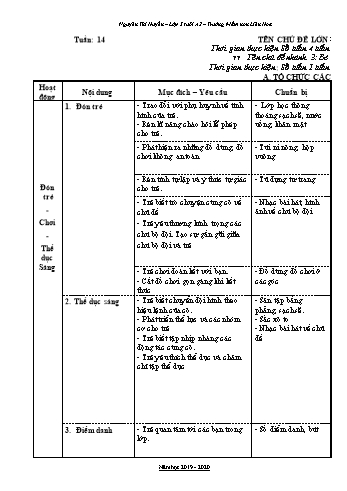 Giáo án Mầm non Lớp Mầm - Tuần 14 - Năm học 2019-2020 - Trường Mầm non Liên Hòa