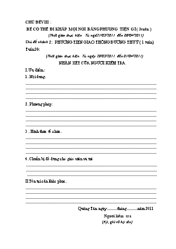 Giáo án Mầm non Lớp Nhà trẻ - Chủ đề: Bé có thể đi khắp mọi nơi bằng phương tiện giao thông gì? - Chủ đề nhánh 2: Phương tiện giao thông đường thủy