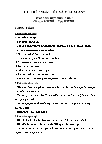 Giáo án Mầm non Lớp Nhà trẻ - Chủ đề: Ngày Tết và mùa xuân