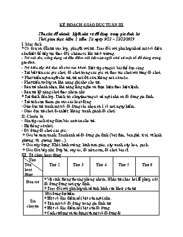 Giáo án Mầm non Khối Nhà trẻ - Chủ đề 4: Mẹ và những người thân yêu - Chủ đề nhánh 3: Ngôi nhà và đồ dùng trong gia đình bé - Năm học 2019-2020