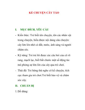 Giáo án Mầm non Lớp Chồi - Đề tài: Kể chuyện Cây gỗ