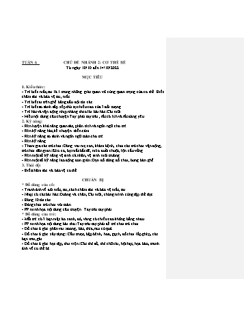 Giáo án Mầm non Lớp Nhà trẻ - Chủ đề: Bản thân - Chủ đề nhánh 2: Cơ thể bé - Năm học 2022-2023 - Nguyễn Thị Khuyên