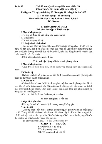 Giáo án bài học Mầm non Lớp Nhà trẻ - Tuần 33 - Chủ đề: Đất nước Việt Nam diệu kỳ - Năm học 2024-2025 - Trường Mầm non Bản Qua