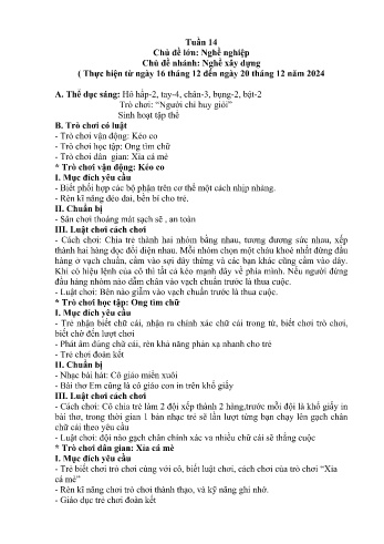 Giáo án Mầm non Khối Lá - Tuần 14 - Chủ đề: Nghề xây dựng - Năm học 2024-2025 - Trường Mầm non Nậm Pung