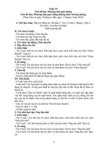 Giáo án Mầm non Khối Lá - Tuần 25 - Chủ đề: Phương tiện giao thông đường thủy, đường không - Năm học 2024-2025 - Trường Mầm non Nậm Pung