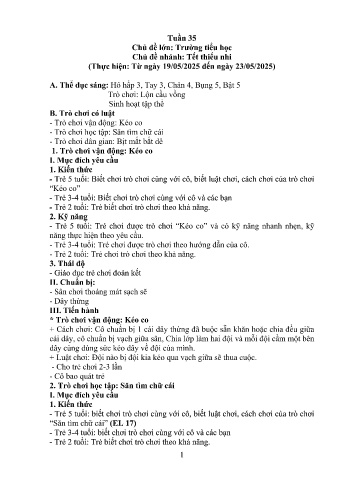 Giáo án Mầm non Khối Lá - Tuần 35 - Chủ đề: Tết thiếu nhi - Năm học 2024-2025 - Trường Mầm non Nậm Pung