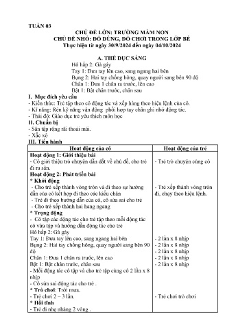 Giáo án Mầm non Khối Nhà trẻ - Tuần 3 - Chủ đề: Đồ dùng đồ chơi trong lớp bé - Năm học 2024-2025 - Trường Mầm non Bát Xát