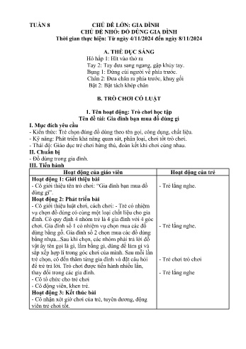 Giáo án Mầm non Khối Nhà trẻ - Tuần 8 - Chủ đề: Đồ dùng gia đình - Năm học 2024-2025 - Trường Mầm non Bát Xát