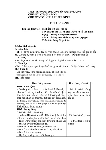 Giáo án Mầm non Lớp Chồi - Tuần 10: Nhu cầu gia đình - Năm học 2024-2025 - Trường Mầm non số 1 Thượng Hà