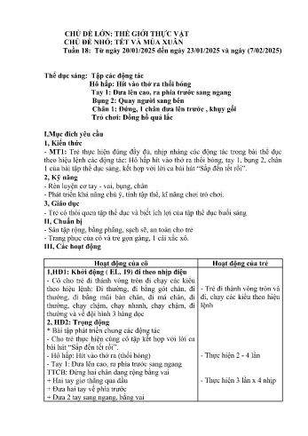Giáo án Mầm non Lớp Chồi - Tuần 14 - Chủ đề: Tết và mùa Xuân - Năm học 2024-2025 - Trường Mầm non số 1 Thượng Hà