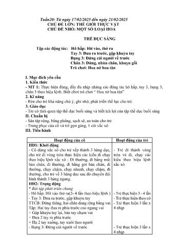 Giáo án Mầm non Lớp Chồi - Tuần 20 - Chủ đề: Một số loại hoa - Năm học 2024-2025 - Trường Mầm non số 1 Thượng Hà