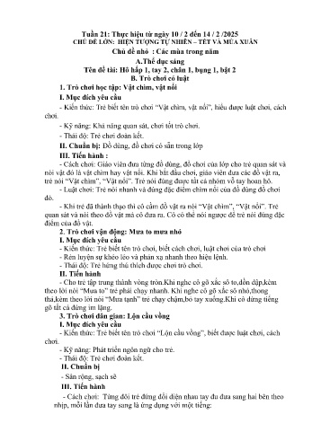 Giáo án Mầm non Lớp Chồi - Tuần 21 - Chủ đề: Các mùa trong năm - Năm học 2024-2025 - Trường Mầm non Bản Qua