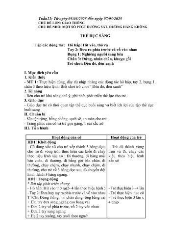 Giáo án Mầm non Lớp Chồi - Tuần 22 - Chủ đề: Một số PTGT đường sắt, đường hàng không - Năm học 2024-2025 - Trường Mầm non số 1 Thượng Hà