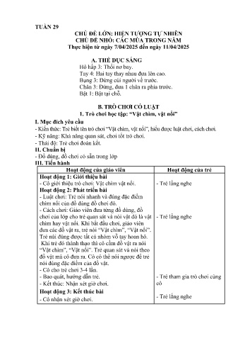Giáo án Mầm non Lớp Chồi - Tuần 29 - Chủ đề: Các mùa trong năm - Năm học 2024-2025 - Trường Mầm non Bát Xát