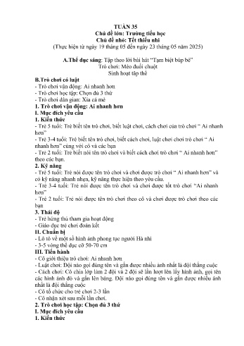 Giáo án Mầm non Lớp Chồi - Tuần 35 - Chủ đề: Tết thiếu nhi - Năm học 2024-2025 - Trường Mầm non Nậm Pung