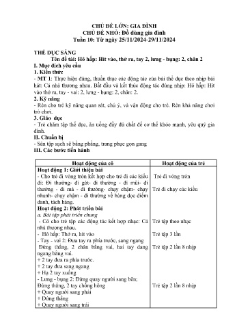 Giáo án Mầm non Lớp Lá - Tuần 10 - Chủ đề: Đồ dùng gia đình - Năm học 2024-2025 - Trường Mầm non số 1 Thượng Hà