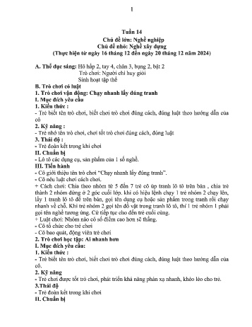 Giáo án Mầm non Lớp Lá - Tuần 14 - Chủ đề: Nghề xây dựng - Năm học 2024-2025 - Trường Mầm non Nậm Pung