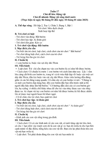 Giáo án Mầm non Lớp Lá - Tuần 17 - Chủ đề: Động vật sống dưới nước - Năm học 2024-2025 - Trường Mầm non Nậm Pung