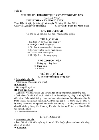 Giáo án Mầm non Lớp Lá - Tuần 23 - Chủ đề: Cây lương thực - Năm học 2024-2025 - Nguyễn Thu Hằng