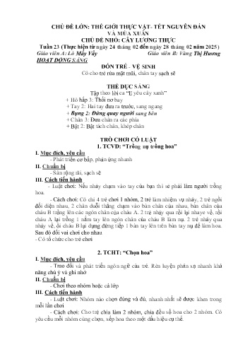 Giáo án Mầm non Lớp Lá - Tuần 23 - Chủ đề: Cây lương thực - Năm học 2024-2025 - Lò Mẩy Vầy