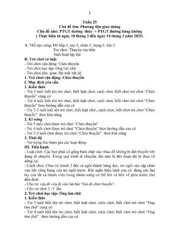 Giáo án Mầm non Lớp Lá - Tuần 25 - Chủ đề: PTGT đường thủy. PTGT đường hàng không - Năm học 2024-2025 - Trường Mầm non Nậm Pung