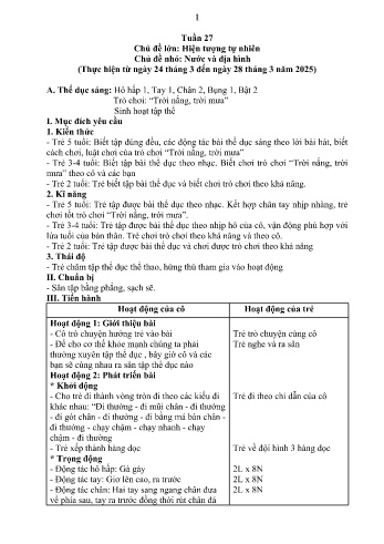 Giáo án Mầm non Lớp Lá - Tuần 27 - Chủ đề: Nước và địa hình - Năm học 2024-2025 - Trường Mầm non Nậm Pung