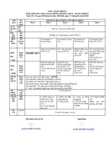 Giáo án Mầm non Lớp Lá - Tuần 29 - Chủ đề: Phương tiện giao thông đường thủy,hang - Năm học 2024-2025 - Nguyễn Thị Dung