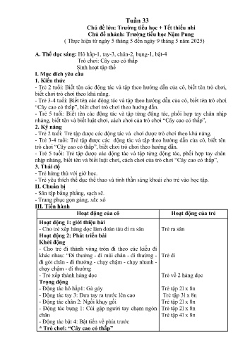 Giáo án Mầm non Lớp Lá - Tuần 33 - Chủ đề: Trường Tiểu học Nậm Pung - Năm học 2024-2025 - Trường Mầm non Nậm Pung