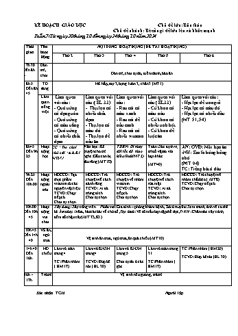 Giáo án Mầm non Lớp Lá - Tuần 7 - Chủ đề: Bé cần gì để lớn và khỏe mạnh - Năm học 2024-2025 - Trường Mầm non số 1 Kim Sơn