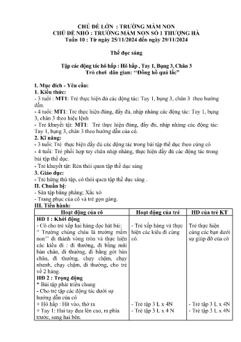 Giáo án Mầm non Lớp Mầm - Tuần 10 - Chủ đề: Trường Mầm non số 1 Thượng Hà - Năm học 2024-2025 - Trường Mầm non số 1 Thượng Hà