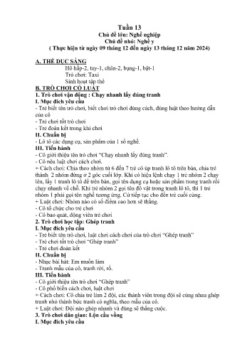 Giáo án Mầm non Lớp Mầm - Tuần 13 - Chủ đề: Nghề y - Năm học 2024-2025 - Trường Mầm non Nậm Pung