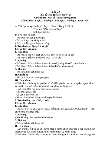 Giáo án Mầm non Lớp Mầm - Tuần 23 - Chủ đề: Một số loại cây lương thực - Năm học 2024-2025 - Trường Mầm non Nậm Pung