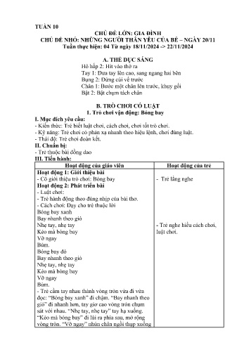 Giáo án Mầm non Lớp Nhà trẻ - Tuần 10 - Chủ đề: Những người thân yêu của bé - Năm học 2024-2025 - Trường Mầm non Bát Xát